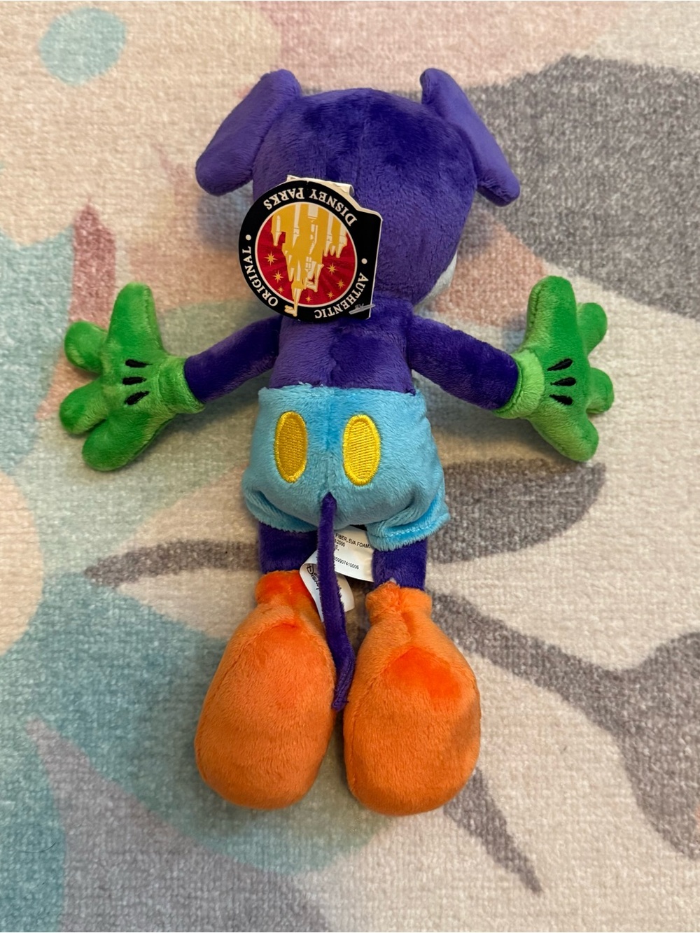 Vintage Disney Parks Purple & Orange Color-block Mickey Mouse Plush - Picture 2 of 6